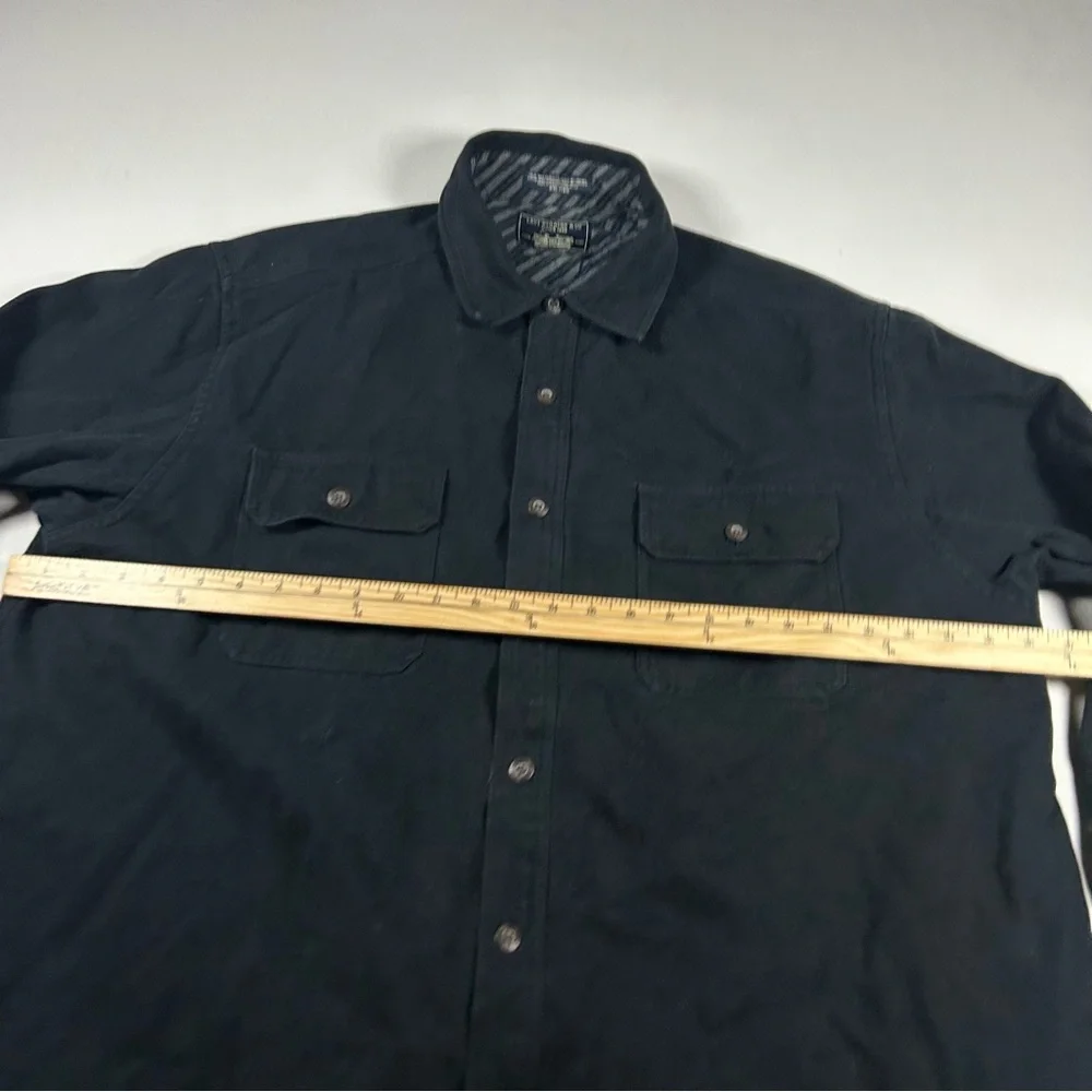 Vintage Levi Strauss Shacket Chamois Lumberjack Camping Shirt Black Mens XXL - Picture 7 of 10